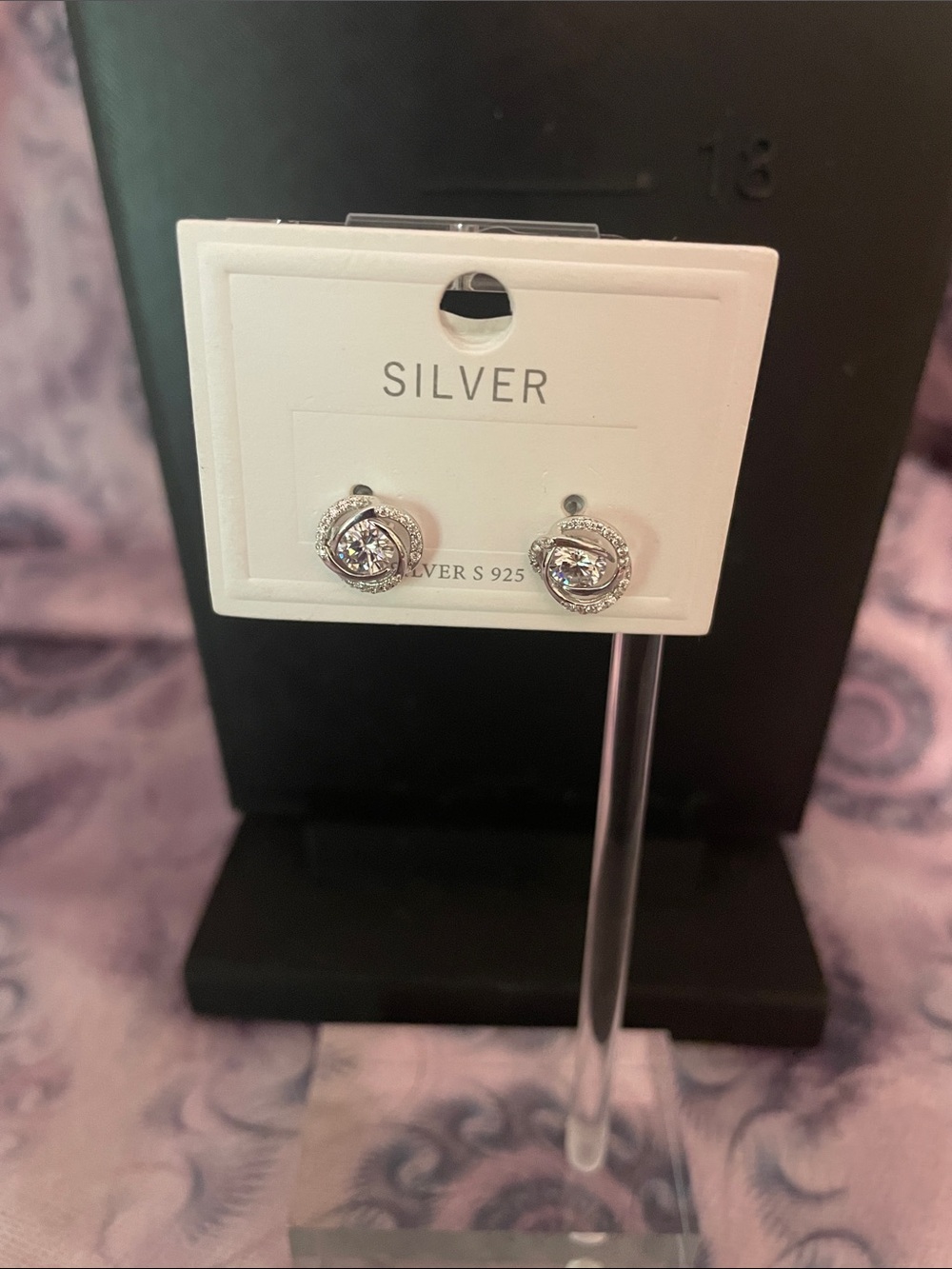 .925 Silver Moissanite Halo Stud Earrings